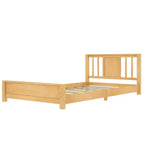 Lit jumeau plateforme naturel/blanc avec tête de lit, profil bas, 1 personne