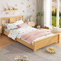 Bellemave Twin Platform Bed with Headboard, Solid Wood Low Profile Platform Bed Frame with Support Slats for Bedroom
