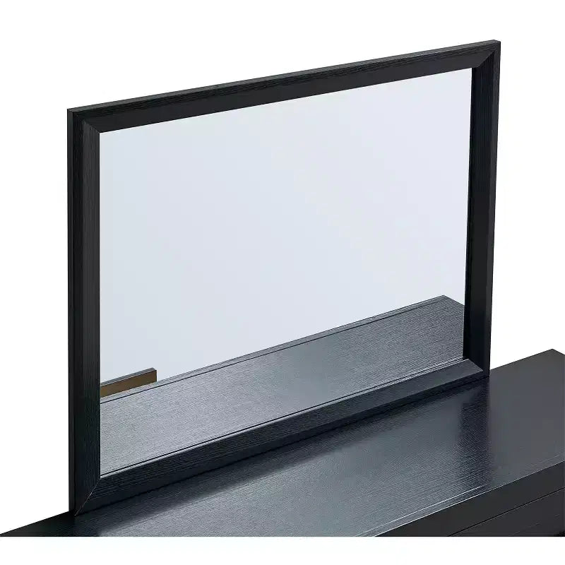Miroir de commode, cadre en bois rectangulaire noir, simple