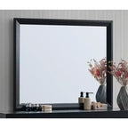Miroir de commode, cadre en bois rectangulaire noir, simple