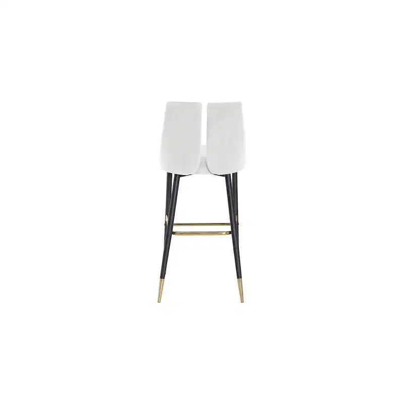 Tabouret de bar mi-hauteur sans accoudoirs en velours, lot de 2 (noir / crème / vert / gris / bleu marine / rose)