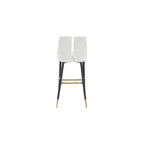 Tabouret de bar mi-hauteur sans accoudoirs en velours, lot de 2 (noir / crème / vert / gris / bleu marine / rose)
