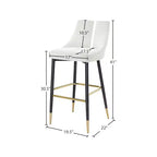 Tabouret de bar mi-hauteur sans accoudoirs en velours, lot de 2 (noir / crème / vert / gris / bleu marine / rose)