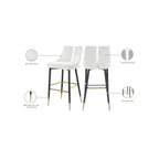 Tabouret de bar mi-hauteur sans accoudoirs en velours, lot de 2 (noir / crème / vert / gris / bleu marine / rose)