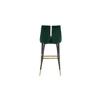 Tabouret de bar mi-hauteur sans accoudoirs en velours, lot de 2 (noir / crème / vert / gris / bleu marine / rose)
