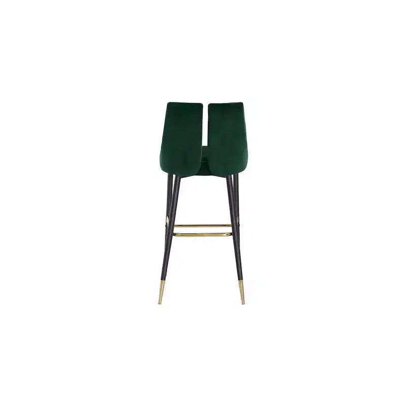 Tabouret de bar mi-hauteur sans accoudoirs en velours, lot de 2 (noir / crème / vert / gris / bleu marine / rose)