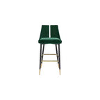 Tabouret de bar mi-hauteur sans accoudoirs en velours, lot de 2 (noir / crème / vert / gris / bleu marine / rose)