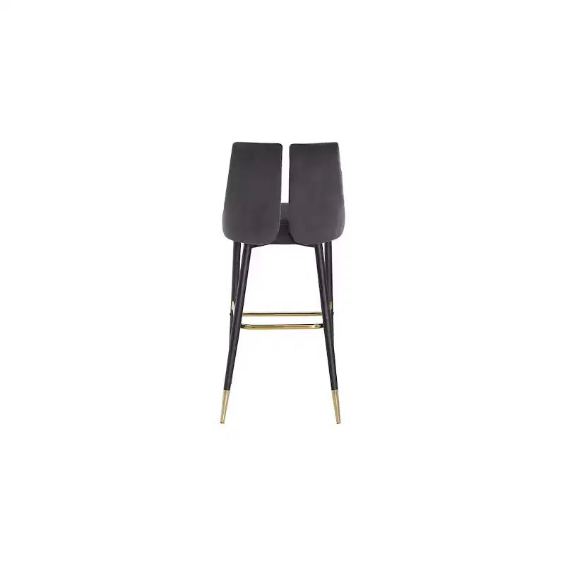 Tabouret de bar mi-hauteur sans accoudoirs en velours, lot de 2 (noir / crème / vert / gris / bleu marine / rose)