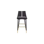 Tabouret de bar mi-hauteur sans accoudoirs en velours, lot de 2 (noir / crème / vert / gris / bleu marine / rose)