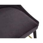 Tabouret de bar mi-hauteur sans accoudoirs en velours, lot de 2 (noir / crème / vert / gris / bleu marine / rose)