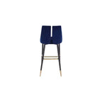 Tabouret de bar mi-hauteur sans accoudoirs en velours, lot de 2 (noir / crème / vert / gris / bleu marine / rose)