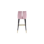 Tabouret de bar mi-hauteur sans accoudoirs en velours, lot de 2 (noir / crème / vert / gris / bleu marine / rose)