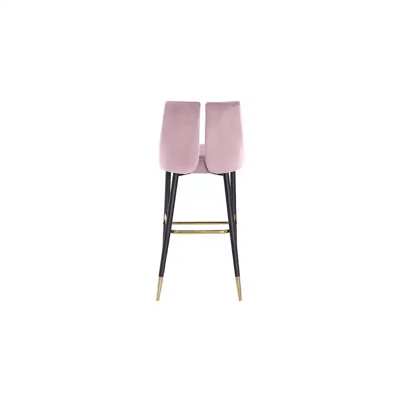 Tabouret de bar mi-hauteur sans accoudoirs en velours, lot de 2 (noir / crème / vert / gris / bleu marine / rose)