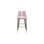 Tabouret de bar mi-hauteur sans accoudoirs en velours, lot de 2 (noir / crème / vert / gris / bleu marine / rose)