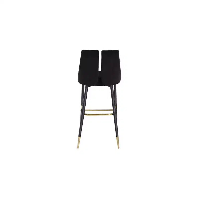 Tabouret de bar mi-hauteur sans accoudoirs en velours, lot de 2 (noir / crème / vert / gris / bleu marine / rose)