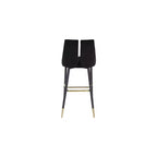 Tabouret de bar mi-hauteur sans accoudoirs en velours, lot de 2 (noir / crème / vert / gris / bleu marine / rose)