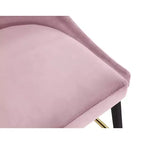Tabouret de bar mi-hauteur sans accoudoirs en velours, lot de 2 (noir / crème / vert / gris / bleu marine / rose)