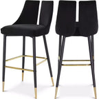 Tabouret de bar mi-hauteur sans accoudoirs en velours, lot de 2 (noir / crème / vert / gris / bleu marine / rose)