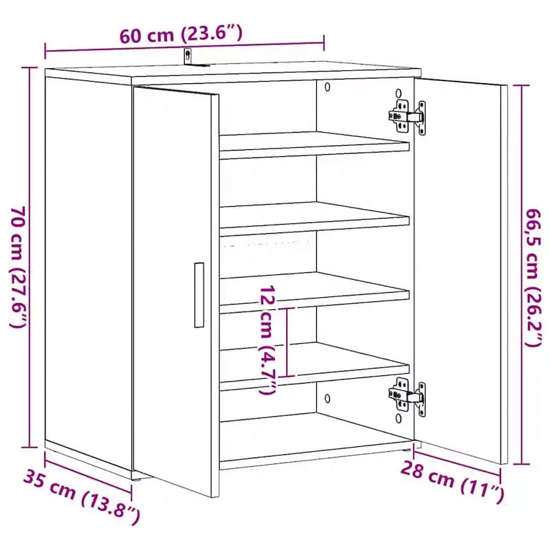 Meuble à chaussures, beige, 2 portes, capacité 5 paires