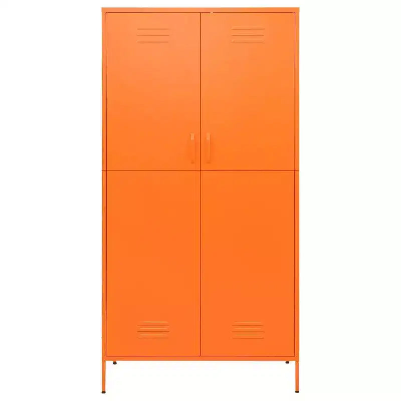 Armoire rectangulaire simple en acier thermolaqué orange