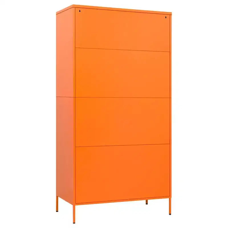 Armoire rectangulaire simple en acier thermolaqué orange