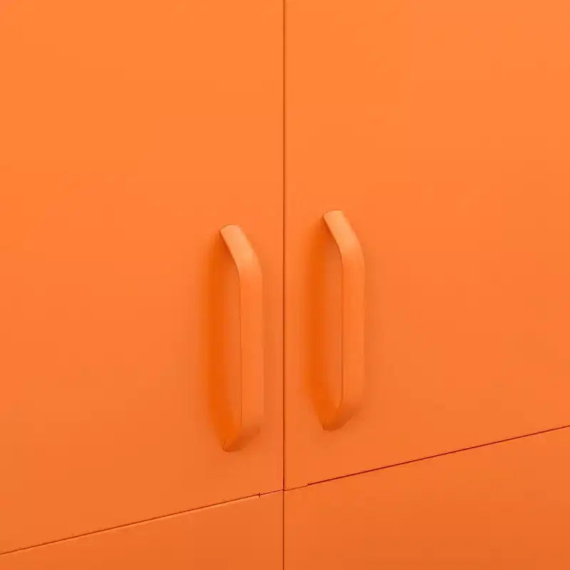 Armoire rectangulaire simple en acier thermolaqué orange