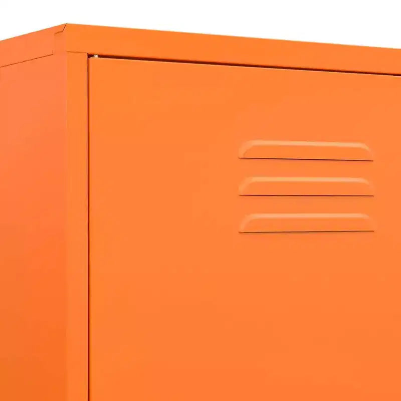 Armoire rectangulaire simple en acier thermolaqué orange