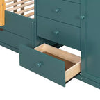 Lit superposé double avec rangement – Vert / Rose / Blanc, 2 places