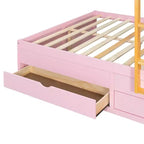 Lit superposé double avec rangement – Vert / Rose / Blanc, 2 places