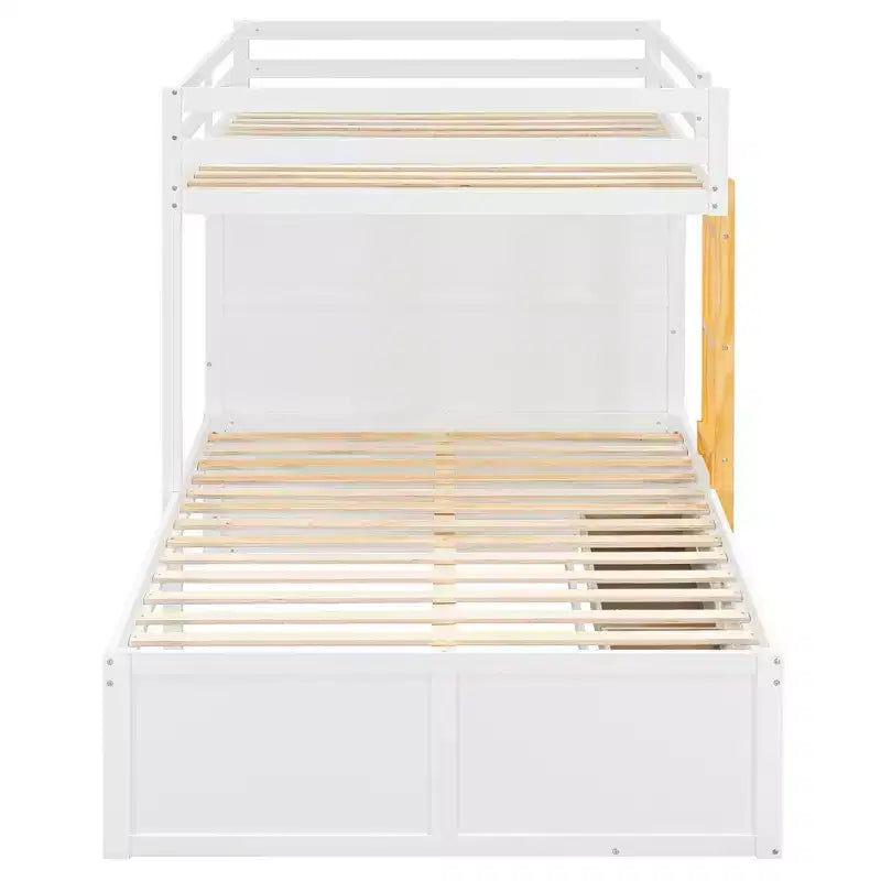 Lit superposé double avec rangement – Vert / Rose / Blanc, 2 places