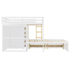 Lit superposé double avec rangement – Vert / Rose / Blanc, 2 places