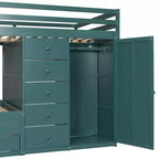Lit superposé double avec rangement – Vert / Rose / Blanc, 2 places