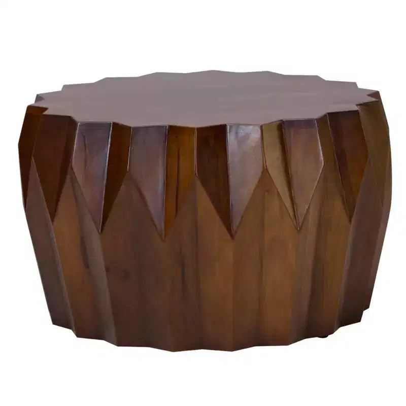 HomeRoots 29 Brown Solid Wood Octagon Coffee Table