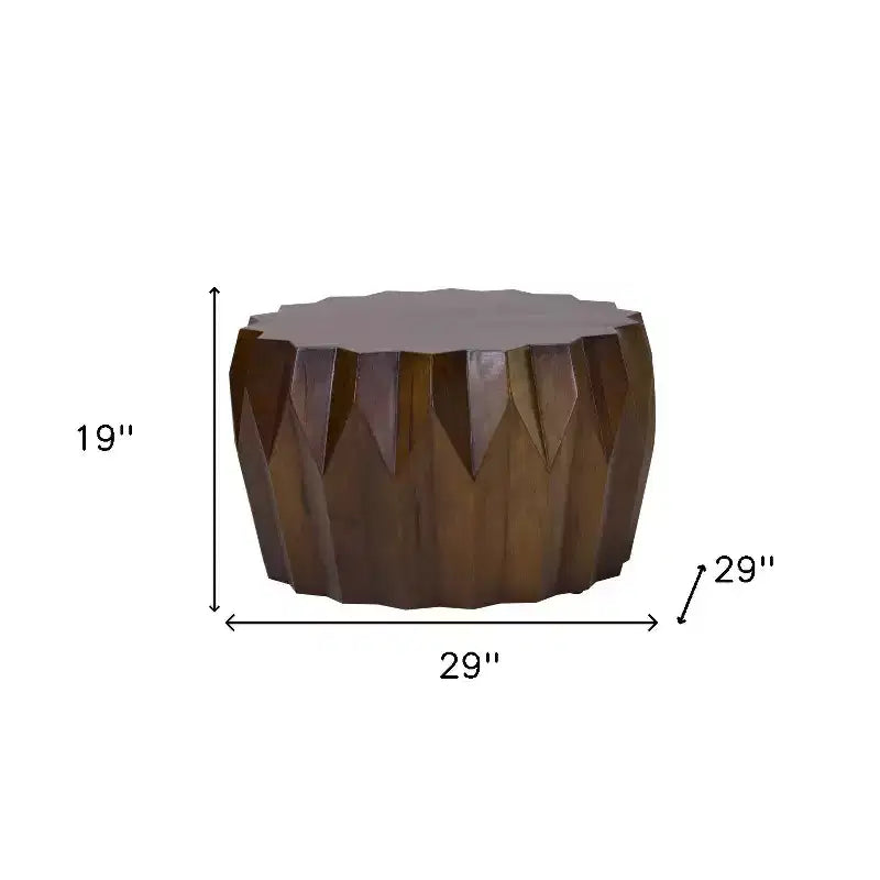 Table Basse Octogonale en Bois Massif Marron, 1 pièce