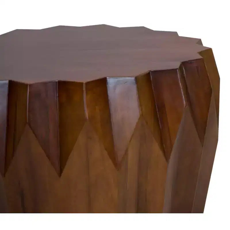 Table Basse Octogonale en Bois Massif Marron, 1 pièce