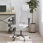 Chaise de bureau en maille noire et blanche, siège unique