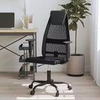 Chaise de bureau en maille noire et blanche, siège unique