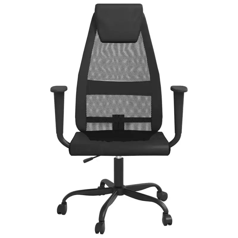 Chaise de bureau en maille noire et blanche, siège unique