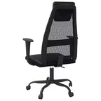 Chaise de bureau en maille noire et blanche, siège unique