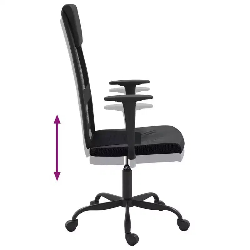 Chaise de bureau en maille noire et blanche, siège unique