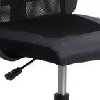 Chaise de bureau en maille noire et blanche, siège unique