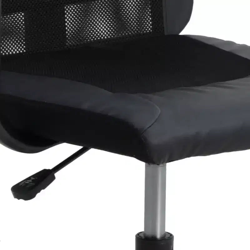 Chaise de bureau en maille noire et blanche, siège unique