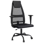 Chaise de bureau en maille noire et blanche, siège unique