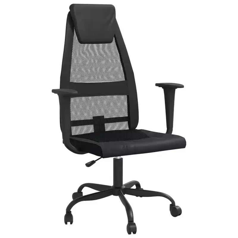 Chaise de bureau en maille noire et blanche, siège unique