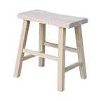 18" Saddle Seat Stool Hardwood Natural - International Concepts: Durable Parawood, No Assembly Required